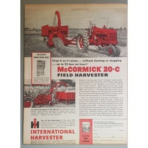 1955 International McCormick 20-C Field Harvester Magazine Ad